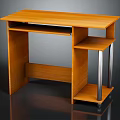 Light Brown Wooden Desk With Open Shelf And Silver Metal Legs Modern Design